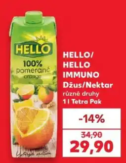 Kaufland Hello džus/nektar nabídka