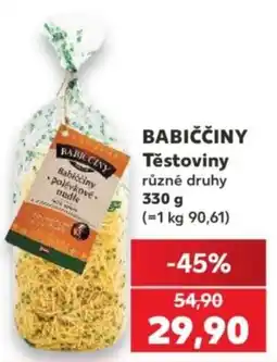 Kaufland Babiččiny těstoviny různé druhy nabídka