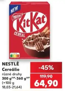 Kaufland Nestlé Cereálie nabídka