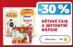 Kaufland Sunar dětské čaje a instantní nápoje nabídka