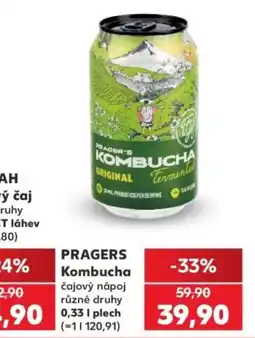 Kaufland Pragers kombucha nabídka