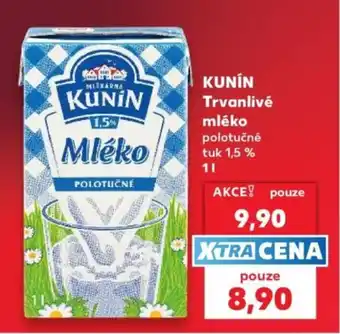 Kaufland Kunín trvanlivé mléko polotučné nabídka