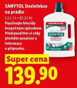 Lidl SANYTOL Dezinfekce na prádlo nabídka