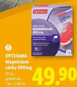 Lidl OPTISANA Magnézium sáčky 400mg, 20 ks nabídka