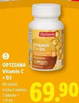 Lidl OPTISANA Vitamin C + D3, 60 tablet nabídka
