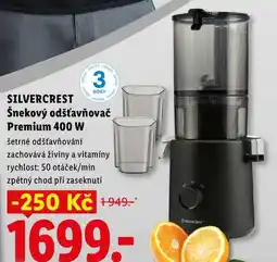 Lidl SILVERCREST Šnekový odšťavňovač Premium 400 W nabídka