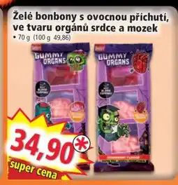 Norma Želé bonbony s ovocnou příchutí, ve tvaru orgánů srdce a mozek nabídka