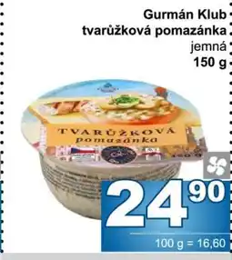 Jip Gurmán Klub Tvarůžková pomazánka nabídka