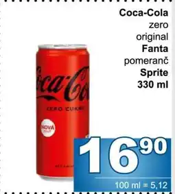 Jip Coca-Cola zero original Fanta pomeranč Sprite nabídka