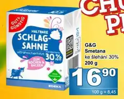Jip G&G Smetana ke šlehání 30% nabídka