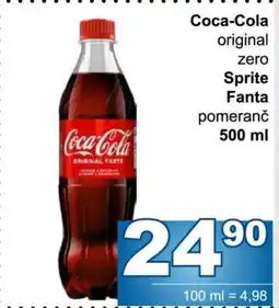 Jip Coca-Cola original zero Sprite Fanta pomeranč nabídka