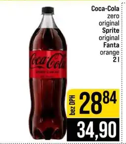 Jip Coca-Cola zero original Sprite original Fanta orange nabídka