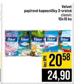 Jip Velvet papírové kapesníčky 3-vrstvé classic 10x10 ks nabídka