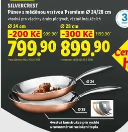 Lidl SILVERCREST Pánev s měděnou vrstvou Premium Ø 24/28 cm nabídka