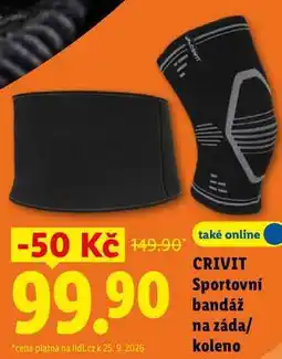Lidl CRIVIT Sportovní bandáž na záda/koleno nabídka
