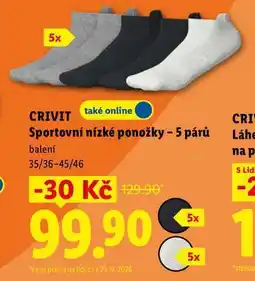 Lidl CRIVIT Sportovní nízké ponožky - 5 párů nabídka