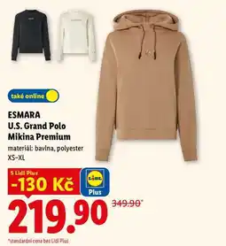Lidl ESMARA U.S. Grand Polo Mikina Premium nabídka