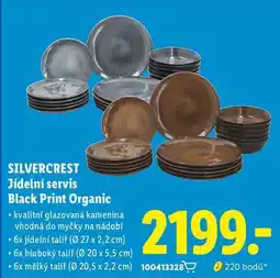 Lidl SILVERCREST Jídelní servis Black Print Organic nabídka