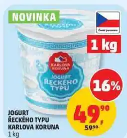 Penny Market JOGURT ŘECKÉHO TYPU KARLOVA KORUNA nabídka