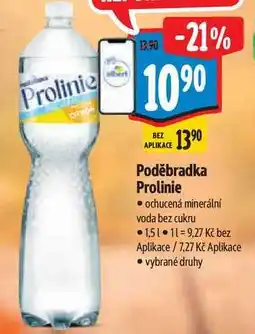 Albert Poděbradka Prolinie ochucená minerální voda bez cukru nabídka