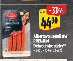 Albert Albertovo uzenářství PREMIUM Debrecínské párky nabídka