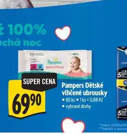 Albert Pampers Dětské vlhčené ubrousky 80 ks nabídka