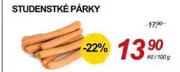 ZEMAN Studentské párky nabídka