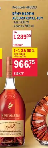 Makro RÉMY MARTIN ACCORD ROYAL 40 % nabídka