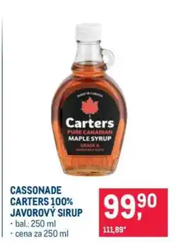 Makro CASSONADE CARTERS 100 % JAVOROVÝ SIRUP nabídka