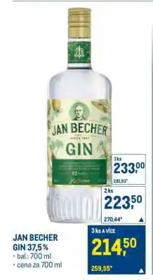 Makro JAN BECHER Gin 37,5% nabídka
