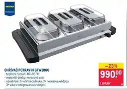 Makro OHŘÍVAČ POTRAVIN GFW1000 nabídka