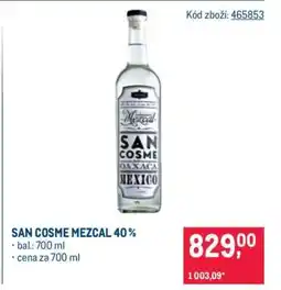 Makro SAN COSME MEZCAL 40 % nabídka