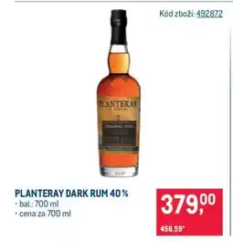 Makro PLANTERAY DARK RUM 40% nabídka