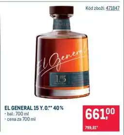 Makro EL GENERAL 15 Y.O.** 40% nabídka