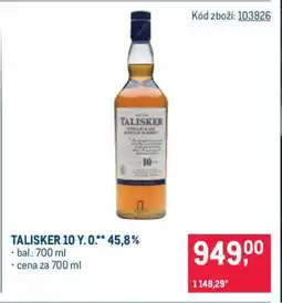 Makro Talisker 10 Y. O.** 45,8 % nabídka