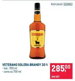 Makro VETERANO SOLERA BRANDY 30 % nabídka