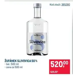 Makro Žufánek Slivovica 50 % nabídka
