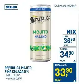 Makro REPUBLICA MOJITO, PIŇA COLADA 0 % nabídka
