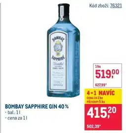 Makro Bombay Sapphire Gin 40 % nabídka