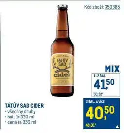 Makro Tátův sad cider nabídka