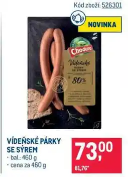 Makro Vídeňské párky se sýrem nabídka