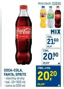 Makro Coca-Cola, Fanta, Sprite nabídka