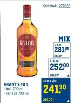Makro Grant’s 40 % nabídka