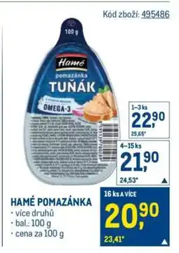 Makro HAMÉ POMAZÁNKA nabídka