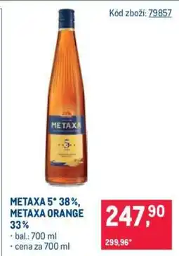 Makro METAXA 5* 38 %, METAXA ORANGE 33% nabídka
