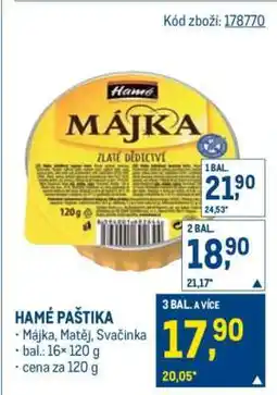 Makro Hamé paštika nabídka