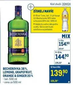 Makro BECHEROVKA 38%, LEMOND, GRAPEFRUIT, ORANGE & GINGER 20% nabídka