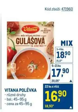 Makro Vitana Polévka nabídka