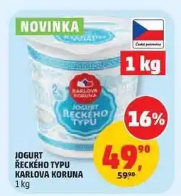 Penny Market JOGURT ŘECKÉHO TYPU KARLOVA KORUNA nabídka