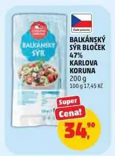 Penny Market Balkánský sýr bloček 47% Karlova Koruna nabídka